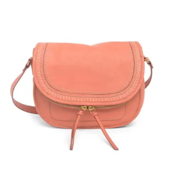 Lucky Brand | Peach Kiah Leather Boho Crossbody Bag - Picture 1 of 14